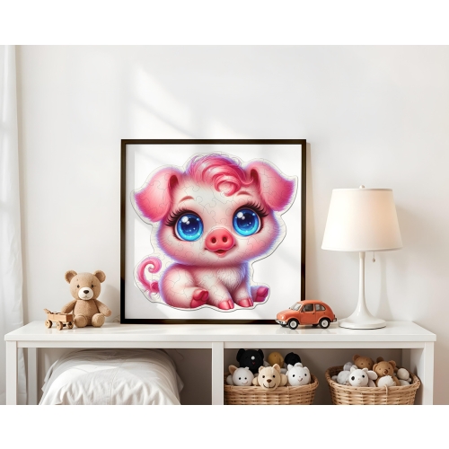 Puzzle Drewniane Świnka 58 elementów